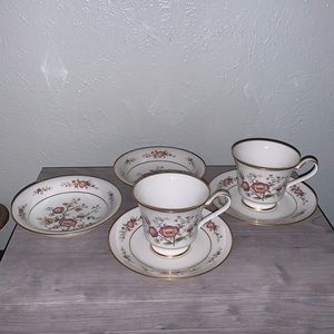 Vintage Noritake Ivory China in Asian Song floral print Set